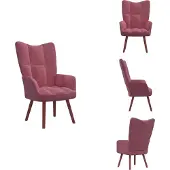 vidaXL Fauteuil Relax en velours rose - Fauteuil