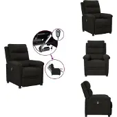 vidaXL Fauteuil Relax Electrique Noir Tissu - Fauteuil