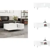 vidaXL Table basse blanche 90x60x35 cm Bois composite - Tables basses