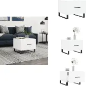 vidaXL Table basse blanche 50x50x40 cm Bois composite - Tables basses