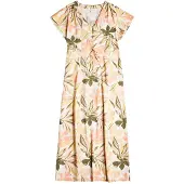 Roxy Dynamite Girl Again Short Sleeve Midi Dress Blanc S Femme