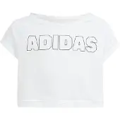 Adidas Cropped Short Sleeve T-shirt Blanc 7-8 Years Enfants