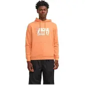 Jack & Jones Map Logo Hoodie Orange M Homme