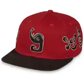 Grimey Tusker Temple Bicolor Snapback Cap Rouge