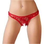 Huismerk - string sexy dentelle rouge - M