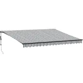 vidaXL Store automatique avec LEDs Anthracite & Blanc 450x350 cm