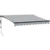 vidaXL Store automatique avec LEDs Anthracite & Blanc 300x250 cm