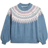 Superdry Slouchy Pattern Sweater Bleu M Femme