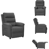 vidaXL Fauteuil Relax Tissu gris foncé - Fauteuil