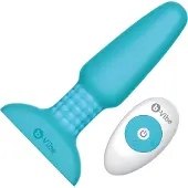 B-Vibe - vibromasseur anal perles rotatives rechargeable - silicone turquoise