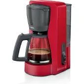 Bosch Cafetière Filtre - - TKA2M114 MyMoment - Rouge - Capacité 1,25L - verseuse verre - système anti-gouttes