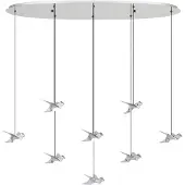 Eglo Suspension 8 lumières, modèle Paratebueno, finition chrome