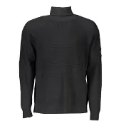 Calvin Klein Hommes, Pull-over, Black Wool Mens Sweater, Bleu, Noir, (M)