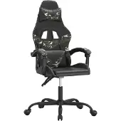vidaXL Chaise de jeu noir et camouflage similicuir