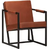 vidaXL Fauteuil Marron Cuir véritable