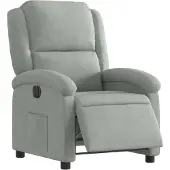 vidaXL Fauteuil relax électrique gris clair velours