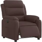 vidaXL Fauteuil Relax Electrique Tissu Marron Foncé