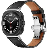 Cover-Discount Lederarmband Ersatz (47 mm, Cuir), Sangles de montre, Noir