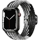 Cover-Discount Nylon Tissu Bracelet de remplacement tressé (40 mm, 41 mm, 42 mm, Nylon), Sangles de montre, Gris, Noir