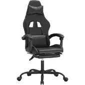 vidaXL Chaise de jeu avec repose-pieds noir similicuir