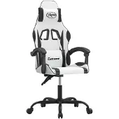 vidaXL Chaise de jeu blanc et noir similicuir