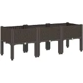 vidaXL Jardinière avec pieds marron 120x40x42 cm PP