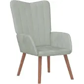 vidaXL Fauteuil relax gris clair velours