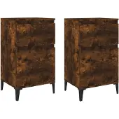 vidaXL Tables de chevet 2 pcs chêne fumé 40x35x70 cm