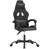 vidaXL Chaise de jeu pivotante noir similicuir