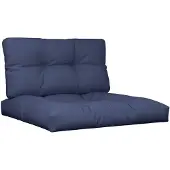 vidaXL Coussins de palette lot de 2 bleu marine tissu