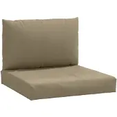 vidaXL Coussin Pallet 2-pcs. Tissu taupe mélangé