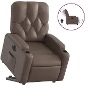 vidaXL Fauteuil relax releveur électrique marron similicuir
