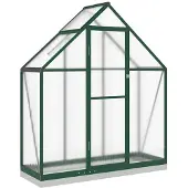 vidaXL Serre avec cadre de fondation vert 169x58x202 cm Aluminimum