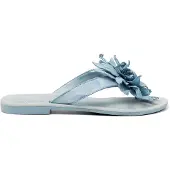 Lazamani : Sandales plates, tongs, chaussures d'intérieur, sandales, couleur bleue, style décontracté