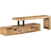 The Living Store Armoire TV en bois massif de manguier