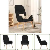 The Living Store Fauteuil relax noir tissu