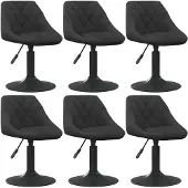 vidaXL Chaise de salle à manger 6 pcs. Pivotant Noir Velours