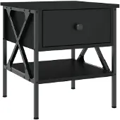 vidaXL Table de chevet noir 40x42x45 cm bois d’ingénierie