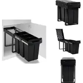 vidaXL Collecteur de déchets Soft-Close 36 L - Poubelles & poubelles