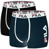 FILA Boxers Lot de 2 Boxers coton homme FU5040 Uni hommes - Bleu - EU S