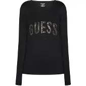 GUESS T-shirt LS CN MIRELA TEE femmes - Noir - EU XS