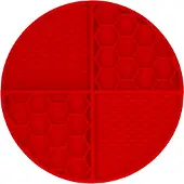 Eat Slow Live Longer Tapis à lécher rond à compartiments profonds rouge, diamètre : 21 cm
