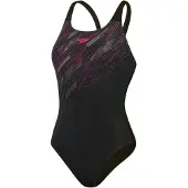 Speedo Hyperboom Placement Muscleback Swimsuit Noir UK 32 Femme