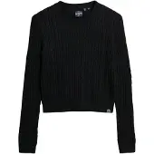 Superdry Fitted Cable Sweater Noir XS Femme
