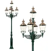 Ks Verlichting Lampe de jardin nostalgique Monaco 5 lumières - vert