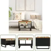 The Living Store Table basse 55x50x40 cm Vieux bois massif