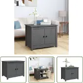 The Living Store Table basse Gris 71x49x55 cm Pin massif