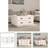 The Living Store Table basse blanche 80x80x45 cm pin massif