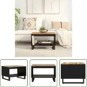 The Living Store Table basse 60x50x40 cm Vieux bois massif