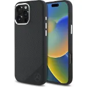 Mercedes MEHMP16L23SUGDK iPhone 16 Pro 6.3" czarny/black hardcase Silicone Tonal Logo Wood Patter (Apple iPhone 16 Pro), Coque pour téléphone portable, Noir